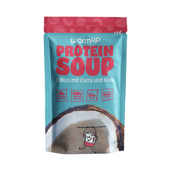 Warmup High Protein Fertiggerichte – Kokos Curry Suppe vegan mit Kick