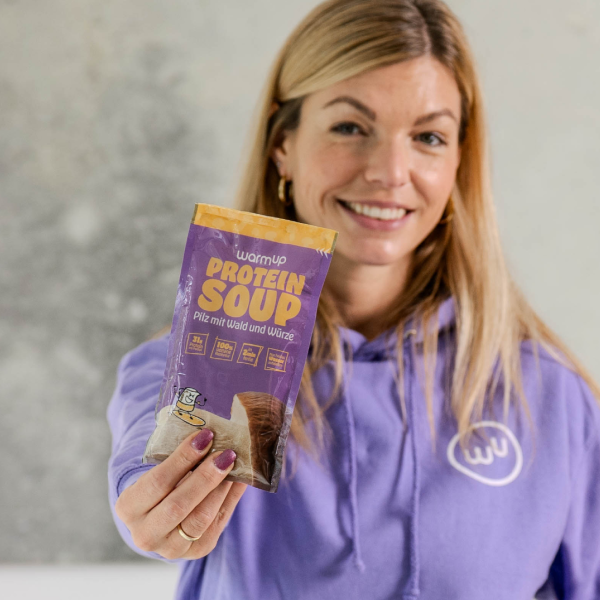 Vegane High Protein Suppe Mahlzeit Pilz – Fertiggericht mit Waldpilzen herzhaft und cremig 